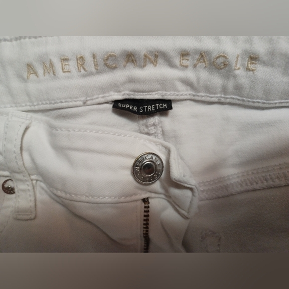 American Eagle Outfitters White Flare Denim Super Stretch Jeans - Picture 7 of 12